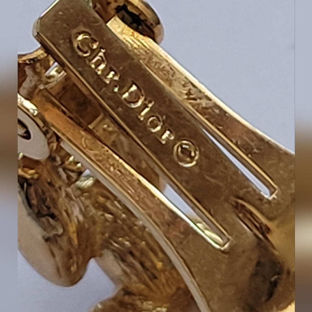 Dior Gold Tone Clip On Earrings